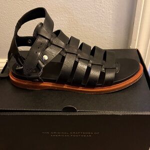 Frye Black Leather Gladiator Sandals